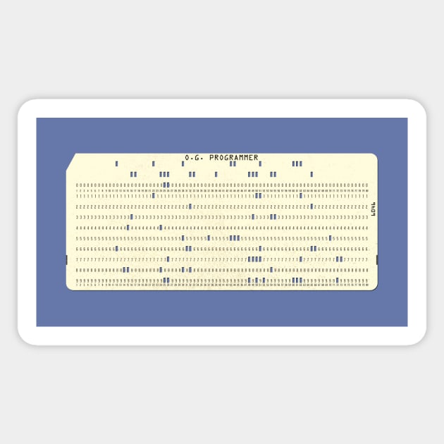 Computer Punch Card (horizontal) Sticker by GloopTrekker